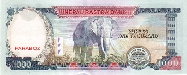 Nepal 1.000 NPR arka yüz