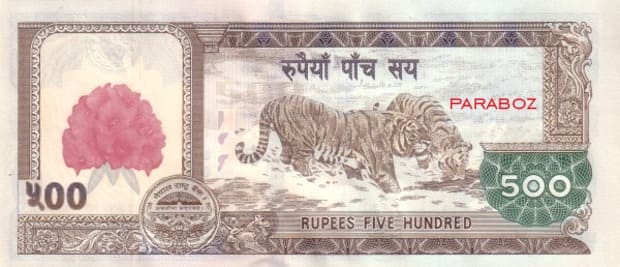 Nepal 500 NPR arka yüz