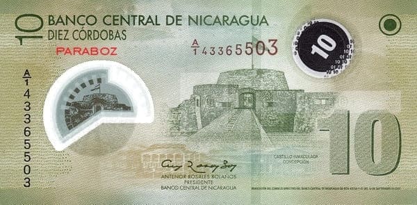 Nikaragua 10 NIO ön yüz