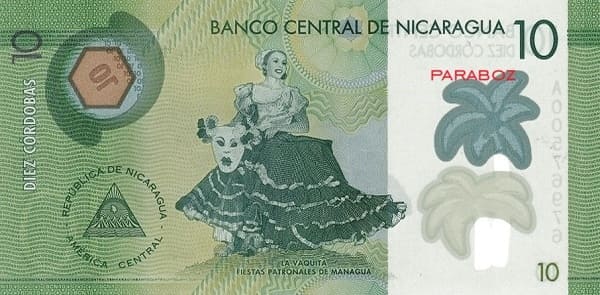 Nikaragua 10 NIO arka yüz