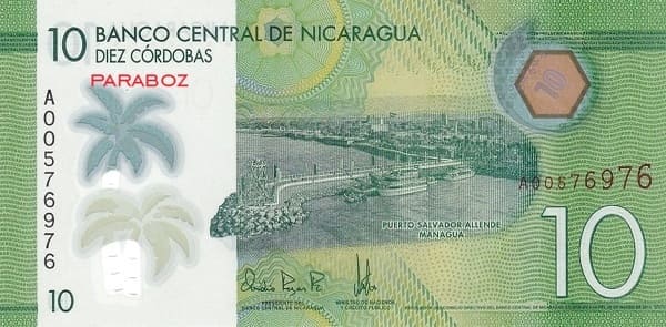 Nikaragua 10 NIO ön yüz