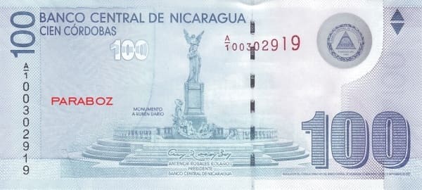 Nikaragua 100 NIO ön yüz