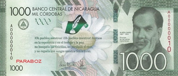 Nikaragua 1.000 NIO ön yüz
