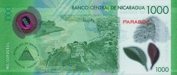 Nikaragua 1.000 NIO arka yüz