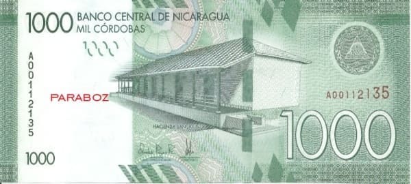 Nikaragua 1.000 NIO ön yüz