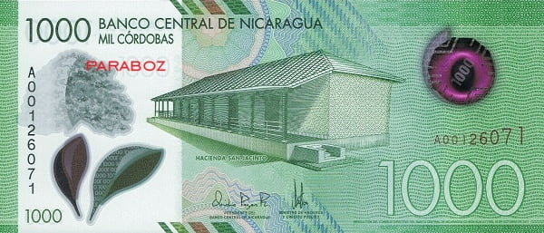 Nikaragua 1.000 NIO ön yüz