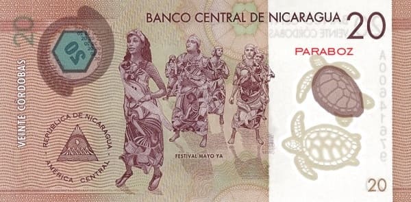 Nikaragua 20 NIO ön yüz
