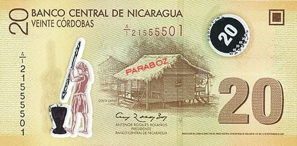 Nikaragua 20 NIO ön yüz