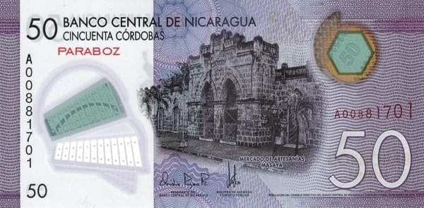 Nikaragua 50 NIO ön yüz