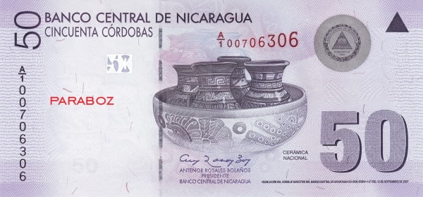 Nikaragua 50 NIO ön yüz