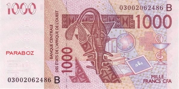 Nijer 1.000 XOF ön yüz