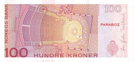 Norveç 100 NOK arka yüz