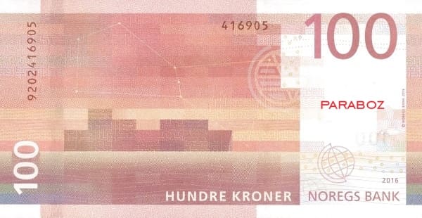 Norveç 100 NOK arka yüz