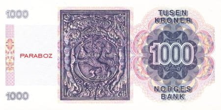 Norveç 1.000 NOK arka yüz
