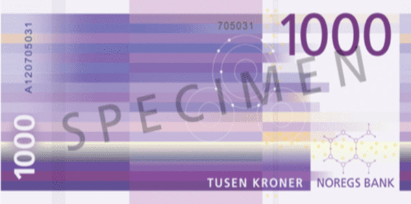 Norveç 1.000 NOK arka yüz