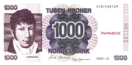 Norveç 1.000 NOK ön yüz