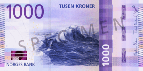 Norveç 1.000 NOK ön yüz