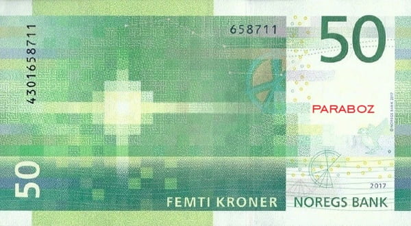 Norveç 50 NOK arka yüz