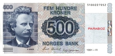 Norveç 500 NOK ön yüz