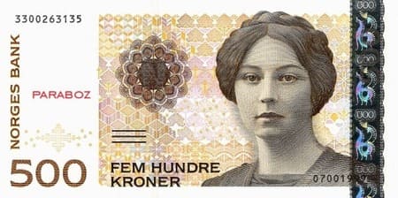 Norveç 500 NOK ön yüz