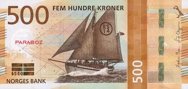 Norveç 500 NOK ön yüz