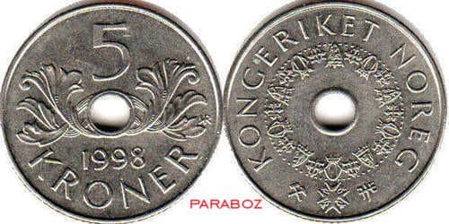 Norveç 5 NOK ön yüz