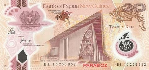 Papua Yeni Gine 20 PGK ön yüz