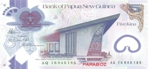 Papua Yeni Gine 5 PGK ön yüz