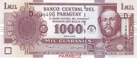 Paraguay 1.000 PYG ön yüz