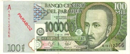 Paraguay 100.000 PYG ön yüz