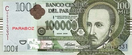 Paraguay 100.000 PYG ön yüz