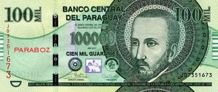 Paraguay 100.000 PYG ön yüz