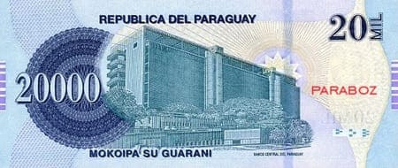 Paraguay 20.000 PYG arka yüz