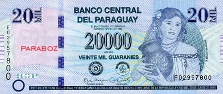 Paraguay 20.000 PYG ön yüz