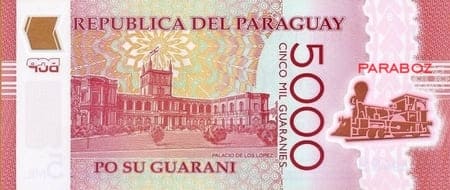 Paraguay 5.000 PYG arka yüz