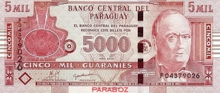 Paraguay 5.000 PYG ön yüz