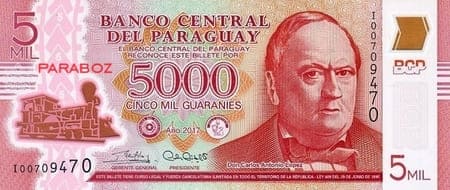 Paraguay 5.000 PYG ön yüz