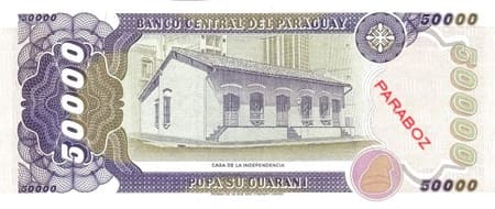 Paraguay 50.000 PYG arka yüz
