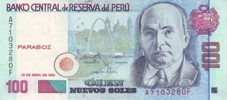 Peru 100 PEN ön yüz