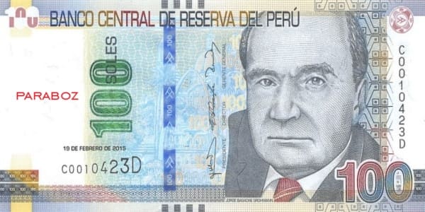 Peru 100 PEN ön yüz