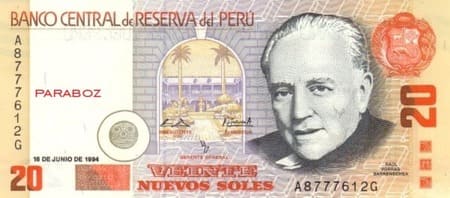 Peru 20 PEN ön yüz