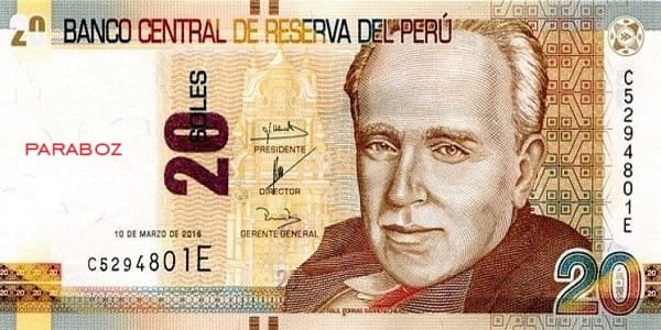 Peru 20 PEN ön yüz