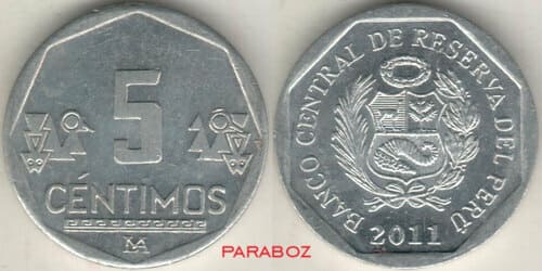 Peru 0,05 PEN ön yüz