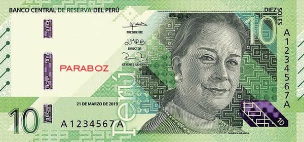 Peru 10 PEN ön yüz