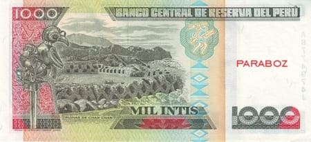 Peru 1.000 PEN arka yüz