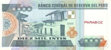 Peru 10.000 PEN arka yüz