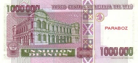 Peru 1.000.000 PEN arka yüz