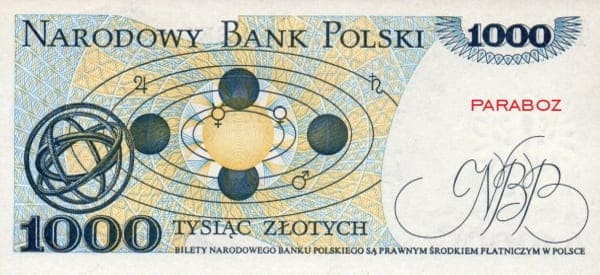 Polonya 1.000 PLB arka yüz