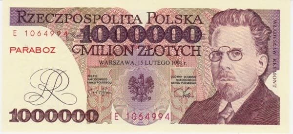 Polonya 1.000.000 PLN ön yüz