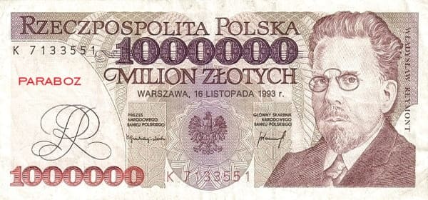 Polonya 1.000.000 PLN ön yüz